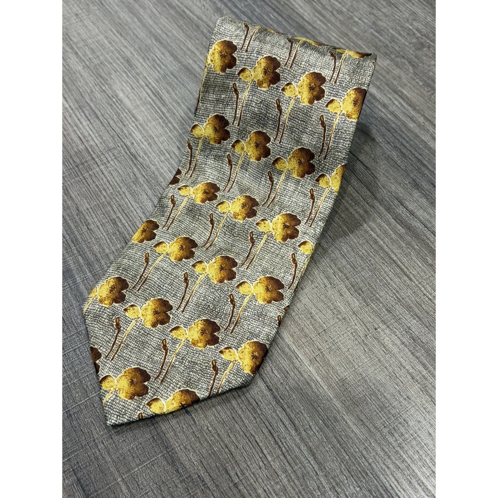 ERMENEGILDO ZEGNA Men's 100%‎ Silk Necktie Floral Pattern NWT